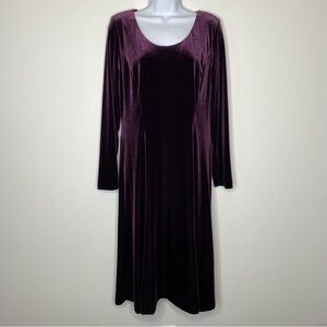 David Warren Vintage Purple Velvet Midi Dress